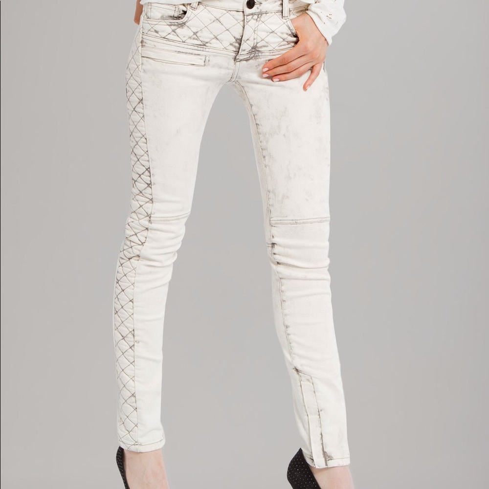 Maje quilted Moto jeans